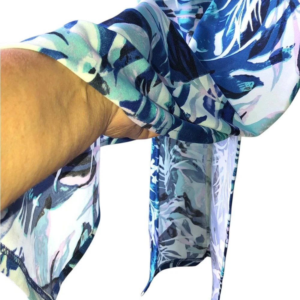Pretty Young Thing NWT Maxi Blue Floral Off-Shoulder Dress.SideSlide Made U.S.A.